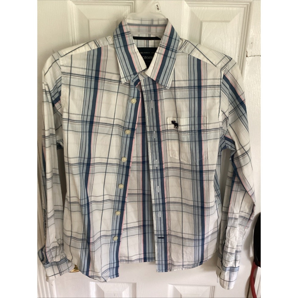 ABERCROMBIE DRESS SHIRT‎ BUTTON,STRIPED,MULTICOLOR BOYS SIZE MEDIUM